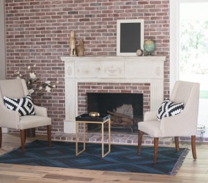 Rafterhouse brick fireplace